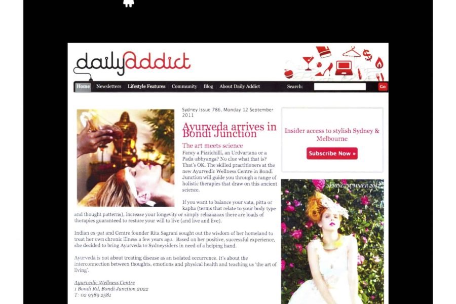 Daily Addict examined the healing environment of Ayurvedic Wellness Centre in an article for their website.