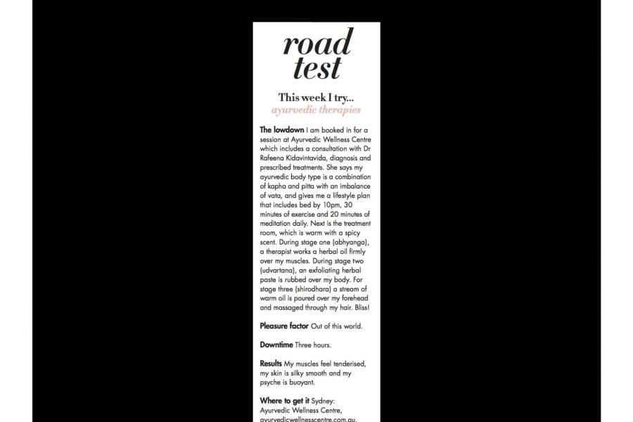 The Ayurvedic Wellness Centre was featured in Sunday Life Magazine!